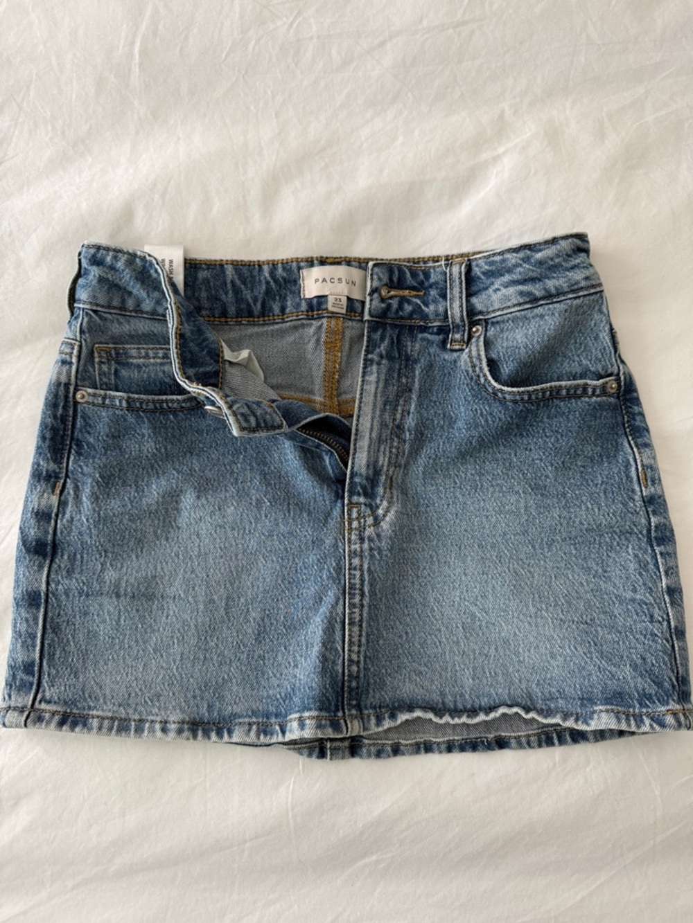 PacSun Washed Blue Denim Mini Skirt